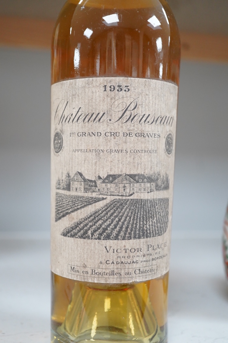 A bottle of Chateau Bouscard, Grand Cru De Graves,1933